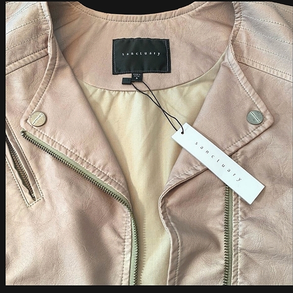 NWT Buy It Now PRICE Sanctuary vegan leather beige cream blush vest - Picture 8 of 10